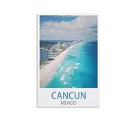 EZMLFA DIY Painting by Numbers Oil Painting Gift for Adults Children,Cancun Mexicos Painting by Numbers Kits Living Room Bedroom Wall Decoration 40x50cm