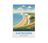 EZMLFA DIY Painting by Numbers Oil Painting Gift for Adults Children，Eastbourne East Sussex Painting by Numbers Kits Living Room Bedroom Wall Decoration 40x50cm