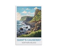 EZMLFA Easy Paint by Numbers for Adults Beginners Giant's Causeway Northern Ireland Without Frame with Brushes and Acrylic Pigment Paint by Numbers Canvas Arts Crafts 50x60cm