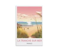 EZMLFA Easy Paint by Numbers for Adults Beginners La Tranche Sur Mer France Beach Without Frame with Brushes and Acrylic Pigment Paint by Numbers Canvas Arts Crafts 20x30cm