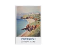 EZMLFA Easy Paint by Numbers for Adults Beginners Portrush Northern Ireland Without Frame with Brushes and Acrylic Pigment Paint by Numbers Canvas Arts Crafts 40x50cm
