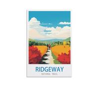 EZMLFA Easy Paint by Numbers for Adults Beginners Ridgeway National Trails Without Frame with Brushes and Acrylic Pigment Paint by Numbers Canvas Arts Crafts 30x40cm