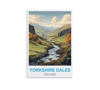 EZMLFA Easy Paint by Numbers for Adults Beginners,Yorkshire Dales Englands Without Frame with Brushes and Acrylic Pigment Paint by Numbers Canvas Arts Crafts 30x40cm