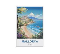 EZMLFA Paint by Number DIY Oil Painting，Mallorca Spain Landscape Kit for Adults Beginner DIY Oil Painting 30x40cm