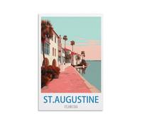 EZMLFA Paint by Number DIY Oil Painting St.Augustine Floridas Landscape Kit for Adults Beginner DIY Oil Painting 40x50cm
