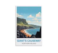 EZMLFA Paint by Number for Adults on Canvas Giant's Causeway Northern Ireland DIY Oil Painting, Pictures Drawing Paintwork with Paintbrushes Decoration Gift 40x50cm