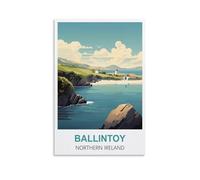EZMLFA Paint by Numbers Adults Children Ballintoy Northern Ireland DIY Oil Painting, Christmas Gifts, Without Frame, Wall Art, Main Decoration 20x30cm