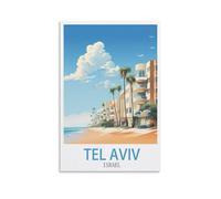 EZMLFA Paint by Numbers Adults Children Tel Aviv Israel DIY Oil Painting, Christmas Gifts, Without Frame, Wall Art, Main Decoration 50x60cm