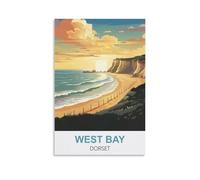 EZMLFA Paint by Numbers Adults Children West Bay Dorset DIY Oil Painting, Christmas Gifts, Without Frame, Wall Art, Main Decoration 20x30cm