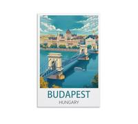 EZMLFA Paint by Numbers，Budapest Hungary Posters DIY Acrylic Painting by Numbers Kits with Brushes Acrylic Pigment Home Decoration Brithday Gifts 20x30cm