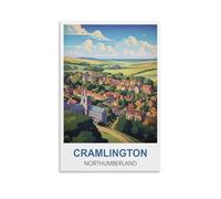 EZMLFA Paint by Numbers Cramlington Northumberland DIY Acrylic Painting by Numbers Kits with Brushes Acrylic Pigment Home Decoration Brithday Gifts 30x40cm