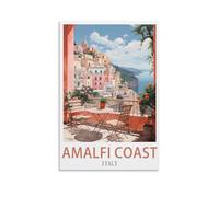 EZMLFA Paint by Numbers for Adult Girls，Amalfi Coast Italy Easy Paint by Numbers for Beginner Craft for Home Wall Decor Drawing 30x40CM