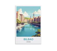 EZMLFA Paint by Numbers for Adult Girls,Bilbao Spain Easy Paint by Numbers for Beginner Craft for Home Wall Decor Drawing 30x40cm
