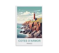 EZMLFA Paint by Numbers for Adult Girls Cotes D'armor France Lighthouse Easy Paint by Numbers for Beginner Craft for Home Wall Decor Drawing 30x40cm