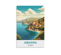 EZMLFA Paint by Numbers for Adults and Children，Amasra Turkeys Posters DIY Acrylic Painting by Numbers for Children & Adults & Beginners 50x60cm
