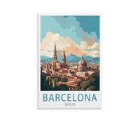 EZMLFA Paint by Numbers for Adults and Children，Barcelona Spain DIY Acrylic Painting by Numbers for Children & Adults & Beginners 30x40CM