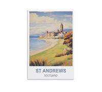 EZMLFA Paint by Numbers for Adults and Children，St Andrews Scotlands Posters DIY Acrylic Painting by Numbers for Children & Adults & Beginners 50x60cm
