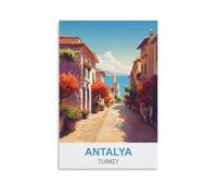 EZMLFA Paint by Numbers for Adults，Antalya Turkeys Posters DIY Digital Painting for Beginners Wall Decor Drawing Gift 20x30cm
