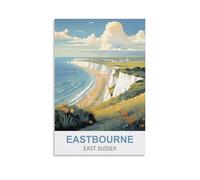 EZMLFA Paint by Numbers for Adults Eastbourne East Sussex Craft Art Painting DIY Kit Rolled Canvas Without Frame 20x30cm