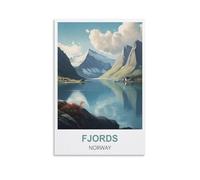 EZMLFA Paint by Numbers for Adults Fjords Norway DIY Digital Painting for Beginners Wall Decor Drawing Gift 30x40cm