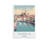 EZMLFA Paint by Numbers for Adults Marseille France DIY Oil Painting Kits Painting by Numbers Drawing on Canvas Art Home Decor Gifts 50x60cm