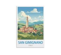 EZMLFA Paint by Numbers for Adults San Gimignano Italy DIY Oil Painting Kits Painting by Numbers Drawing on Canvas Art Home Decor Gifts 20x30cm