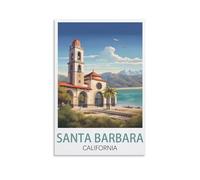EZMLFA Paint by Numbers for Adults,Santa Barbara California Easy Paint by Numbers for Beginner,Acrylic Watercolor Paint by Number for Kids Gift Decor 30x40cm