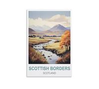 EZMLFA Paint by Numbers for Adults Scottish Borders Scotland Craft Art Painting DIY Kit Rolled Canvas Without Frame 50x60cm