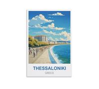 EZMLFA Paint by Numbers for Adults,Thessaloniki Greeces Craft Art Painting DIY Kit Rolled Canvas Without Frame 30x40cm
