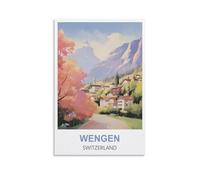 EZMLFA Paint by Numbers for Adults Wengen Switzerland Easy Paint by Numbers for Beginner,Acrylic Watercolor Paint by Number for Kids Gift Decor 30x40cm
