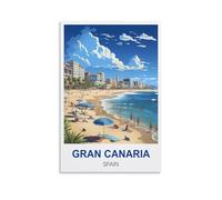 EZMLFA Paint by Numbers Gran Canaria Spain DIY Painting by Number Kits Oil Paint Drawing Canvas Home Decor Gift 50x60cm