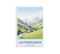 EZMLFA Paint by Numbers Lauterbrunnen Switzerland DIY Acrylic Painting by Numbers Kits with Brushes Acrylic Pigment Home Decoration Brithday Gifts 40x50cm