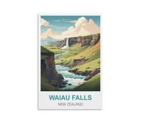EZMLFA Paint by Numbers Waiau Falls New Zealand DIY Acrylic Painting by Numbers Kits with Brushes Acrylic Pigment Home Decoration Brithday Gifts 50x60cm