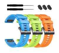 EZMVZKU 22 mm Silicone Replacement Strap for Garmin Fenix 8 47 mm/7/7 Pro/E, QuickFit Bracelet Compatible with Fenix 6/6 Pro/5/5 Plus/Forerunner 965/955 945/Approach S62/S70/Tactix 8 47 mm/Descent G2