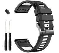 EZMVZKU 26mm Silicone Strap for Garmin Fenix 8/8pro AMOLED 51mm/Fenix 7X Pro/7X/6X/6X Pro/5X/5X Plus/3/3 HR,Quickfit Sport Bands for Quatix 8/Descent Mk3i/tactix 8/Epix Pro 51mm/Enduro 3/2, 26mm