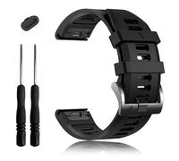 EZMVZKU QuickFit Fenix 7X Pro Sport Silicone Bands for Garmin Fenix 6X Pro Solar Fenix 5X Plus Enduro 2 Descent MK2i 26mm, black/black, Two-tone, Tropical