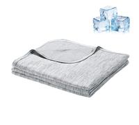 Eznaobo 150 * 200cm Cooling Blanket for Night Sweats, Summer Blanket for Hot Sleepers, Instant Cooling Relief with Cold Fabric, Breathable Lightweight Blanket for Bed Sofa Travel (grey)