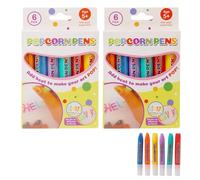 Eznaobo 2Pcs DIY Bubble Popcorn Drawing Pens,Magic Puffy pens,Print Bubble Pen 3D Art Safe P-en,Puffy B-ubble Pen,Magic Popcorn P-en,for Cards Kids Greeting Birthday Christmas Gifts (2pcs)