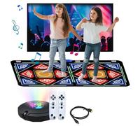 Eznaobo AR Double Dance Mat for Adults and Kids, Wireless Electronic Dance Mats for TV with HD Camera, Non-Slip Exercise Dancing Mat for Family Games, Xmas Birthday Gifts Ideas (Suede surface)