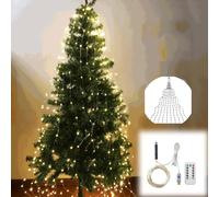 Eznaobo Cascading Twinkle Lights for Christmas Tree,USB Fairies Lights String,Cascading Tree Twinkle Fairy Lights Warm White Silver Wire,8 Modes,Twinkle Light for Tree (3m&20strips&600led)