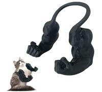 Eznaobo Funny Cat Muscle Arm, 3D Printed Cat's Neck Arm with Muscle, Funny Halloween C at Costume Accessory,Creative Cat Muscle Arms for Pet Cosplay (black)