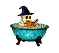 Eznaobo Ghost Bubble Bath Lamp,Halloween Ghost Night Light, Handmade Cute LED Mood Lamp with Color Change, Ghost-Themed Bathtub Accent Lamp,Halloween Decorations for Table, Shelf, Fireplace (1pcs)