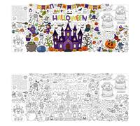 Eznaobo Halloween Coloring Tablecloth,30 x 72 Inch DIY Kids Party Tablecloth,Halloween Giant Colouring Poster Table Cloth for Kids, Boys Girls Birthday Gift, Craft Doodle Art