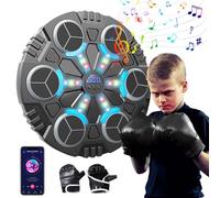 Eznaobo Music Boxing Machine, Boxing Machine Wall Mounted with Boxing Gloves, 3 Speeds&LED Light, Bluetooth Smart Music Boxing Machine, Boxing Machine for Kids Adults (A)