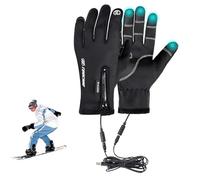 Eznaobo USB Heated Gloves for Men Women, Winter Thermal Gloves, Touchscreen Electric Heating Gloves, Winter Full Finger Heated Ski Gloves, for Cycling, Hiking, Outdoor Sports (XXL)