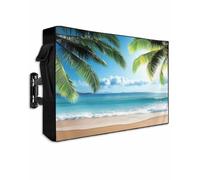 EZON-CH Outdoor TV Cover 70-75 inch, Summer Blue Ocean Beach Coconut Tree Weatherproof TV Screen Protector Outdoor TV Enclosure for Seal Full Coverage - Outside LED, LCD, OLED Flat Screen TVs