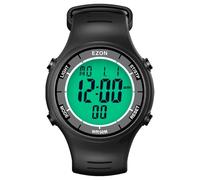 EZON Digital Watch with Stopwatch Countdown Timer Alarm EL Backlight,Ultra-Thin Large Display 5ATM Waterproof Digital Wrist Watches for Men Women