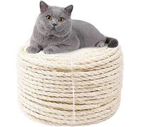 Ezoon Sisal Rope Cat Tree Rope,6mm Replacement Natural Rope Cat Scratcher Decking Pole Post Tree Tower Repair or Replace Cat Accessories Cat Rope,100m