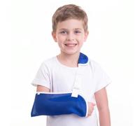 EZOOU Kids Sling for Arm Support, Blue Breathable Mesh Child Arm Sling | Ventilated Mesh Fabric, Left Or Right Arm Fit, School Travel And Home Use, 32 x 15.5 cm