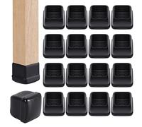 Ezprotekt 16 PCS Chair Leg Cups for Carpet, 1.25 inch Chair Cups Furniture Sliders & Thermo-Plastic-Elastomer Combination of Leg Protector, Smoothly Slide on Carpet No Scratches Square